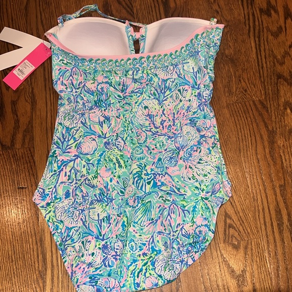Lilly Pulitzer Jagger One Piece Surf Blue Soleil It On Me size 12 NWT - Picture 9 of 10